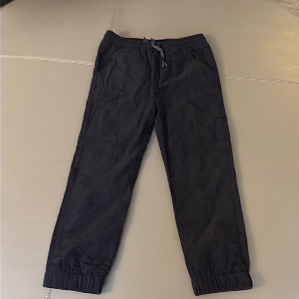 Andy & Evan Soft Corduroy Black Jogger Pant with Drawstring Elasticized Waist.